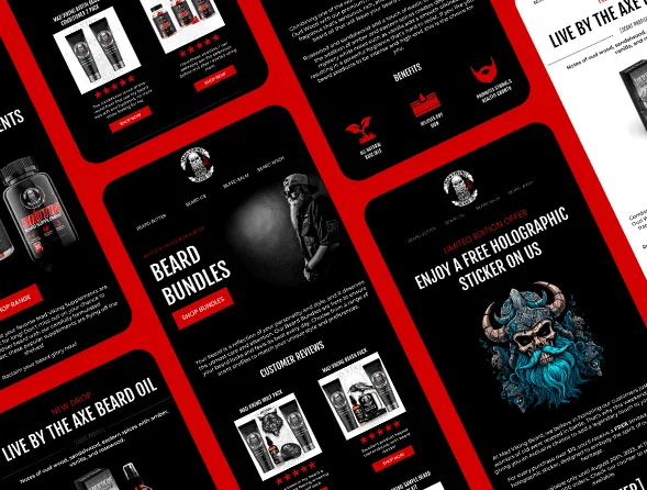 Email campaigns RYO designed for Mad Viking Beard Co.