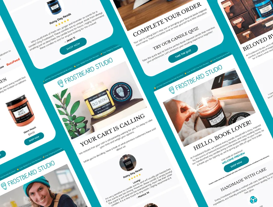 Email campaigns RYO designed for Frostbeard Studio